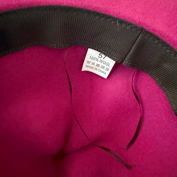 100% wool felt WITCH pointed hat raspberry rose red cap Halloween French Wizard - Picture 3 of 7